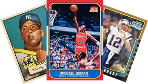 Vintage and modern sports cards